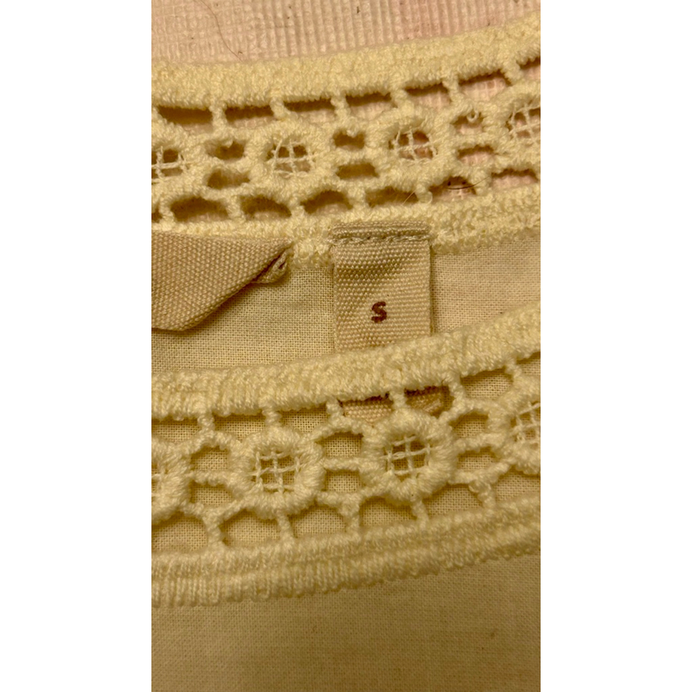 Soft Surroundings Cream Embroidered Eyelet Cotton Blouse - Picture 5 of 7